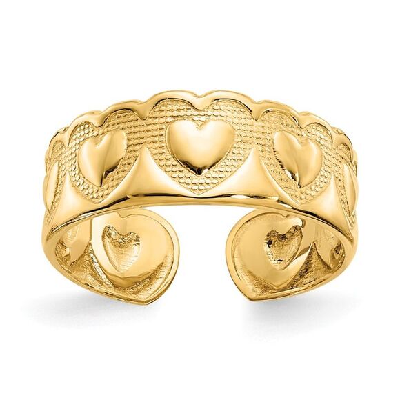Solid Heart Toe Ring in 14K Yellow Gold - Picture 1 of 5